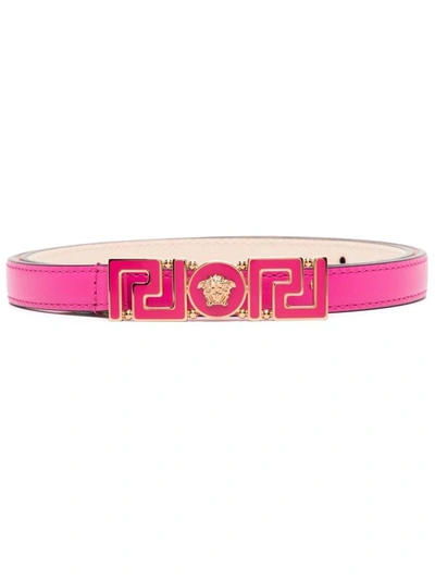 Shop Versace Belts In Pink/gold