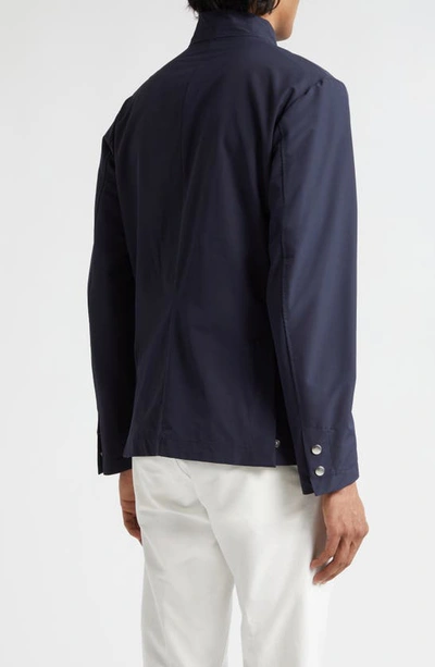 Eleventy Stand Collar Wool Blend Jacket In Blue