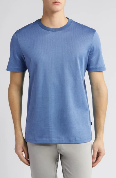 Shop Hugo Boss Tiburt Ringer Cotton T-shirt In Open Blue