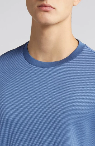Shop Hugo Boss Tiburt Ringer Cotton T-shirt In Open Blue