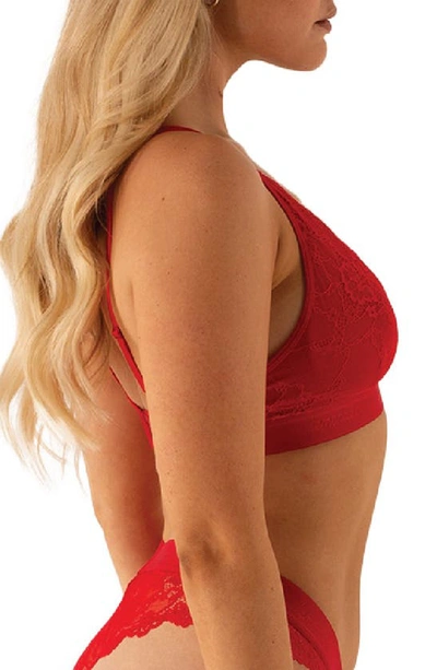 Shop Lemonade Dolls The Picot Lace Fuller Cup Bralette In Red