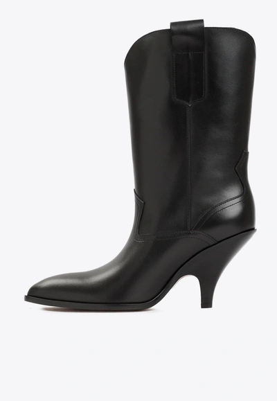 Bally 95 Cowboy Leather Boots In Black