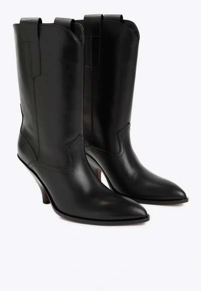 Bally 95 Cowboy Leather Boots In Black