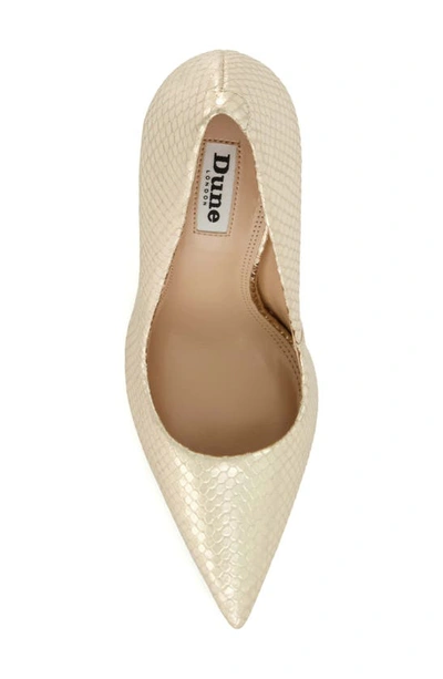 Shop Dune London Bento Snakeskin Embossed Pointed Toe Pump (women0 In Gold Print Leather