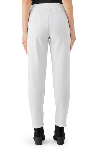 Eileen Fisher Slim Ankle Stretch Crepe Pants In White