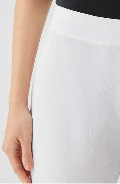 Eileen Fisher Slim Ankle Stretch Crepe Pants In White