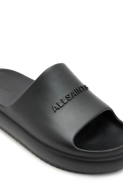 Allsaints Dune Slip On Logo Slides In Black