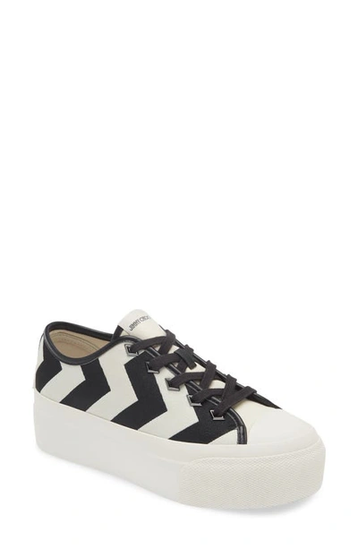 Shop Jimmy Choo Palma Maxi Platform Sneaker In White/ Black