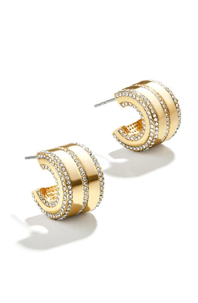 Shop Baublebar Pavé Round Hoop Earrings In Gold