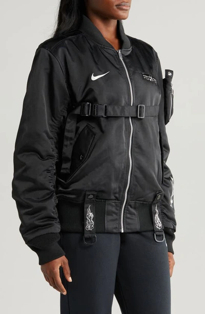 Shop Nike X Megan Thee Stallion Bomber Jacket In Black