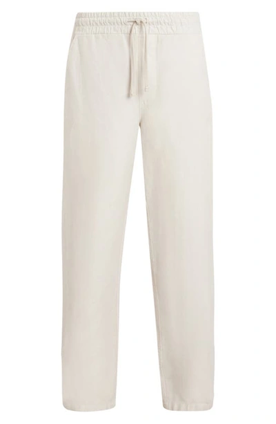 Shop Allsaints Hanbury Cotton & Linen Drawstring Trousers In Beige