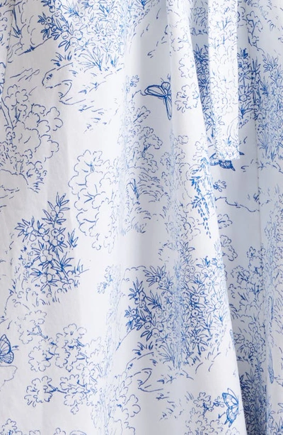 Shop Cinq À Sept Ebba Garden Toile Stretch Cotton Dress In Plaster/ Blue