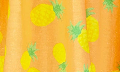 Shop Rachel Riley Pineapple Print Cotton Knit Dress In Orange