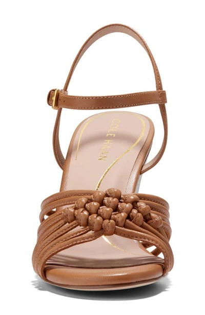 Cole Haan Jitney Knot Ankle Strap Wedge Sandal In Pecan Ltr