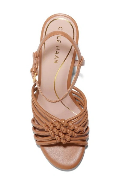 Cole Haan Jitney Knot Ankle Strap Wedge Sandal In Pecan Ltr