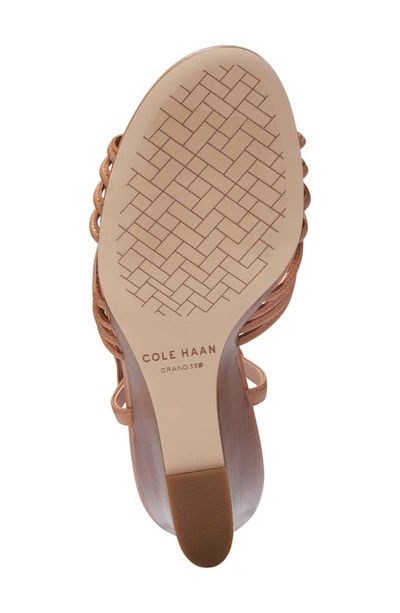 Shop Cole Haan Jitney Knot Ankle Strap Wedge Sandal In Pecan Ltr