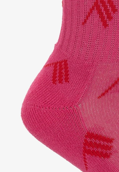 Shop Attico All-over Patterned Socks In Pink