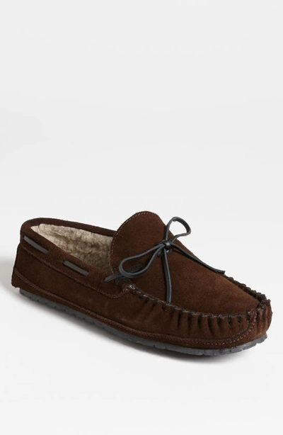 Shop Minnetonka 'casey' Slipper In Chocolate