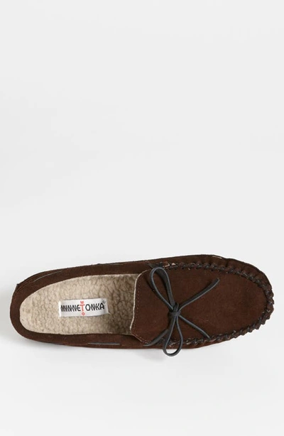 Shop Minnetonka 'casey' Slipper In Chocolate