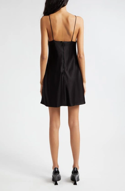 Alice And Olivia Harmony Satin-crepe Mini Dress In Black