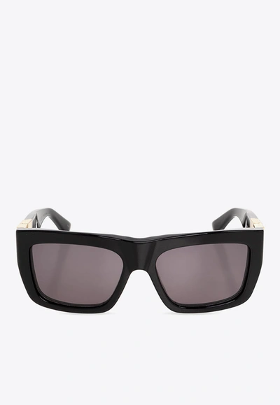 Shop Bottega Veneta Angle Square Sunglasses In Gray