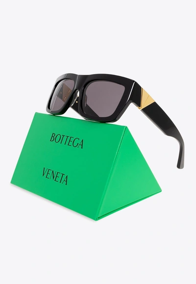 Shop Bottega Veneta Angle Square Sunglasses In Gray