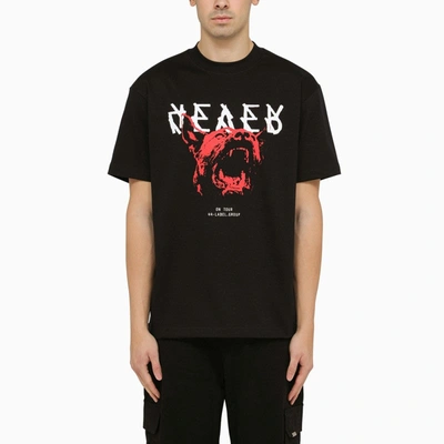Shop 44 Label Group Forever Print Black Crew-neck T-shirt Men