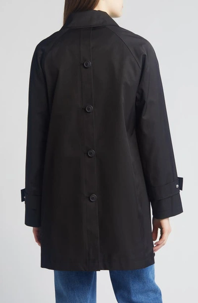 Shop Via Spiga Balmacain Water Repellent Cotton Blend Coat In Black