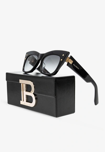 Shop Balmain B-ii Cat-eye Sunglasses In Gray