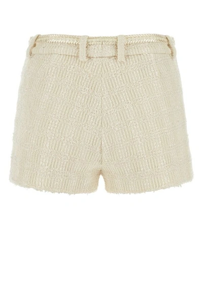 Shop Gucci Woman Ivory Tweed Shorts In White
