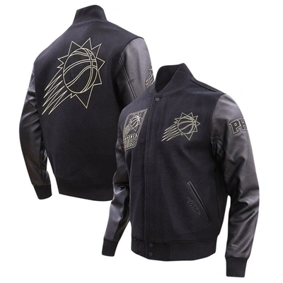 Shop Pro Standard Black Phoenix Suns Gold Stitch Varsity Jacket