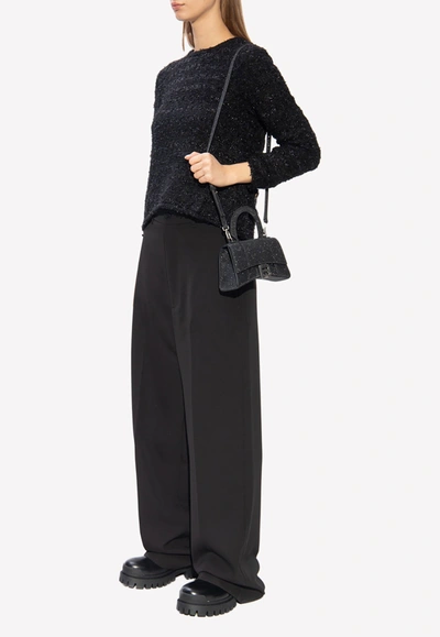 Shop Balenciaga Back-to-front Top In Wool Tweed Knit In Black