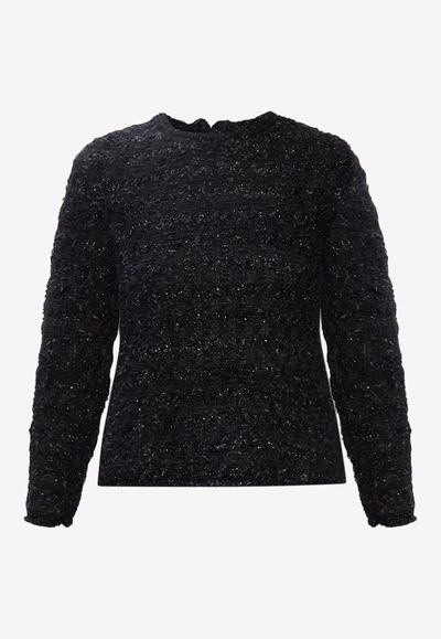 Shop Balenciaga Back-to-front Top In Wool Tweed Knit In Black