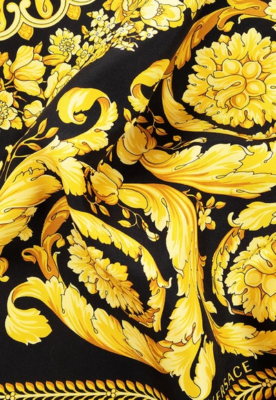 Versace Barocco Large Silk Foulard In Multicolor
