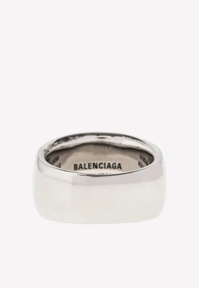 Shop Balenciaga Bb Icon Signet Ring In Silver