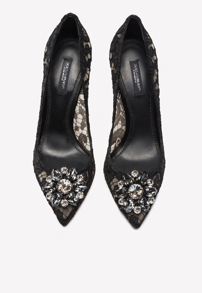 Dolce & Gabbana Rainbow Lace 90mm Brooch-detail Pumps In Black