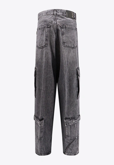 Shop Haikure Bethany Wide-leg Cargo Jeans In Gray
