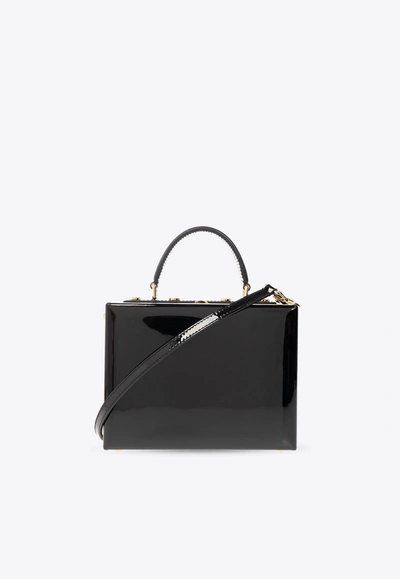 Shop Dolce & Gabbana Box Leather Top Handle Bag In Black