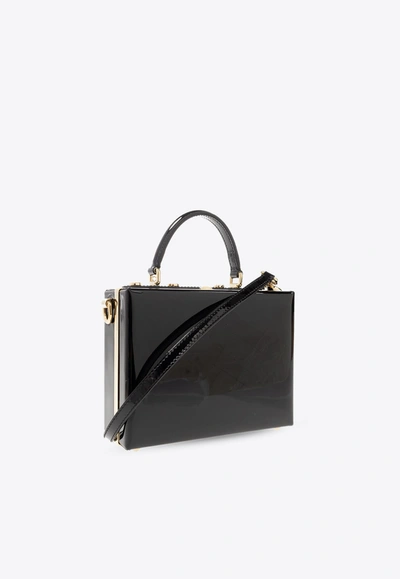 Shop Dolce & Gabbana Box Leather Top Handle Bag In Black