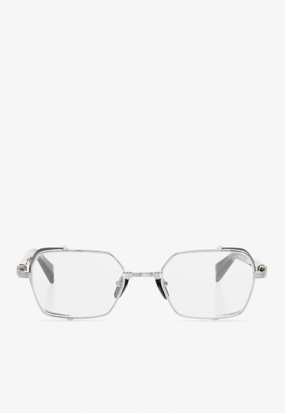 Shop Balmain Brigade-iii Rectangle Eyeglasses In Transparent