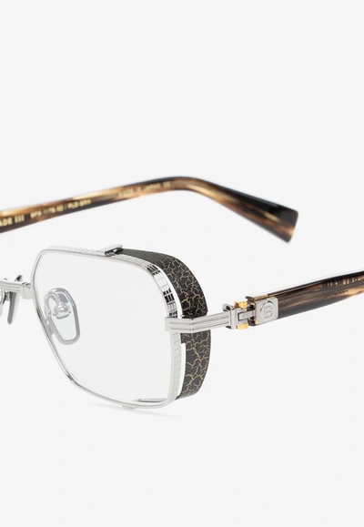 Shop Balmain Brigade-iii Rectangle Eyeglasses In Transparent