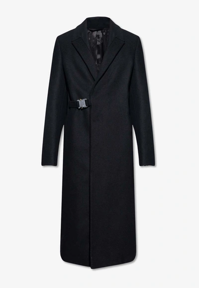 Shop Alyx Buckled Wool-blend Coat In Black