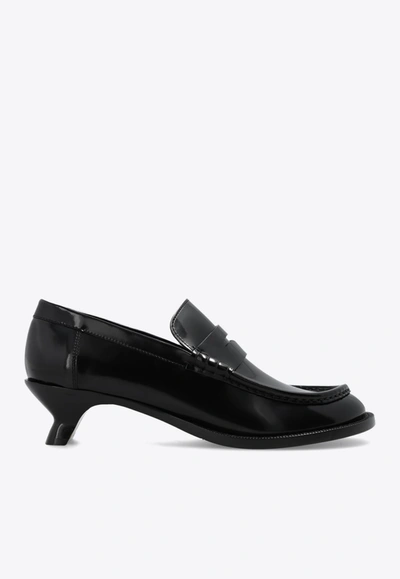Shop Loewe Campo 40 Loafers In Brushed Leather In Black