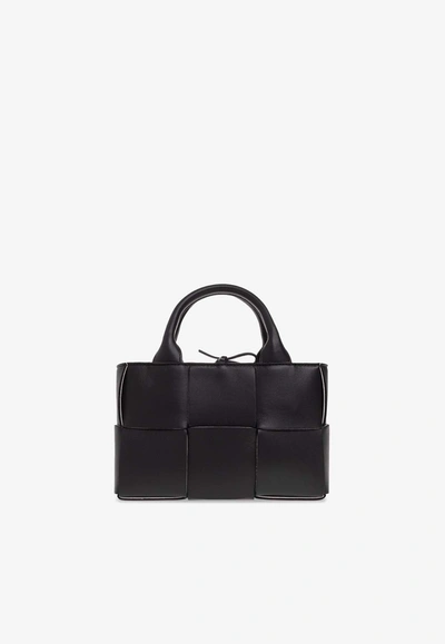 Shop Bottega Veneta Candy Arco Intrecciato Leather Tote Bag In Black