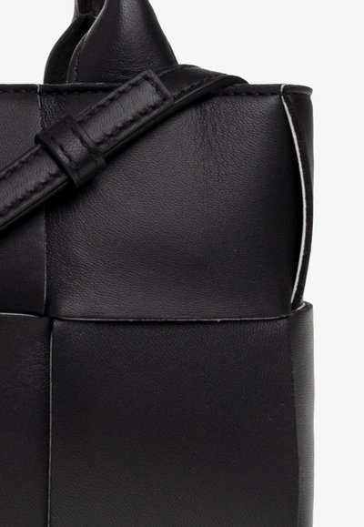 Shop Bottega Veneta Candy Arco Intrecciato Leather Tote Bag In Black