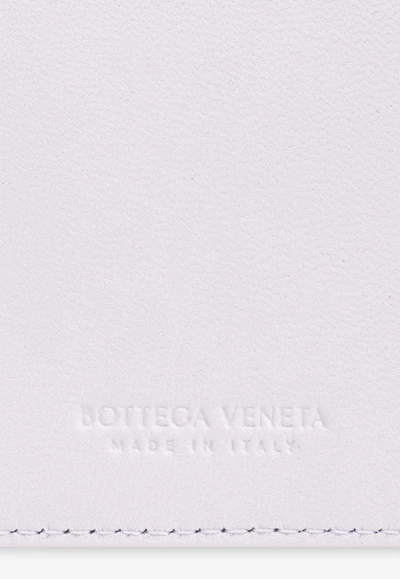 Shop Bottega Veneta Cassette Intreccio Leather Cardholder In Oyster