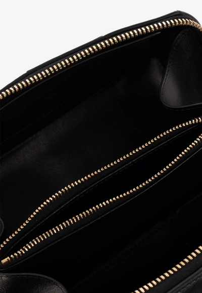 Shop Bottega Veneta Cassette Intreccio Leather Zipped Vanity Bag In Black