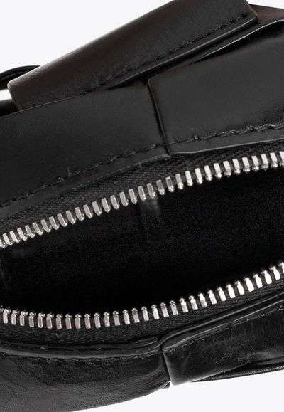 Shop Bottega Veneta Cassette Intreccio Pouch Embellished Belt In Black