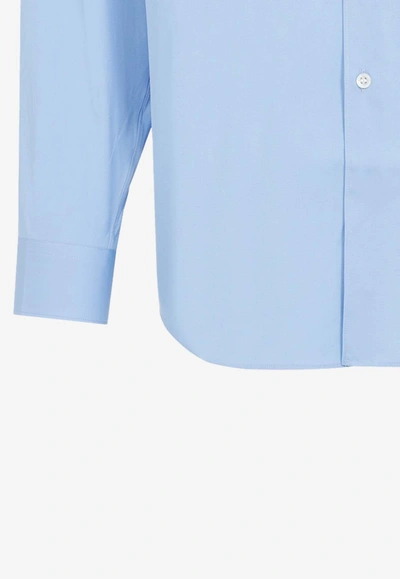 Shop Comme Des Garçons Shirt Classic Long-sleeved Button-up Shirt In Blue