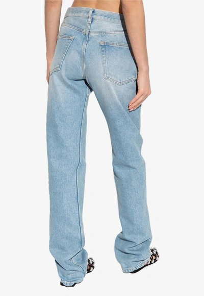 Shop Attico Classic Straight-leg Jeans In Blue